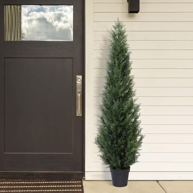 Outdoor Artificial Cedar Trees Pack of 2