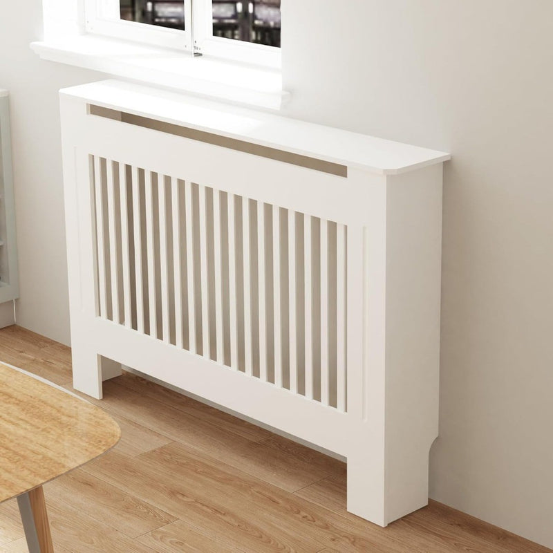 Radiator Cover Wood Cabinet White Medium