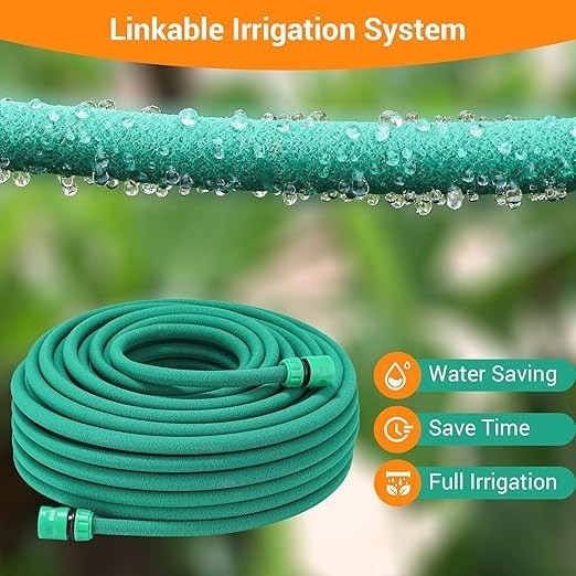 50m Soaker Hose Set Drip Irrigation Leaky Pipe