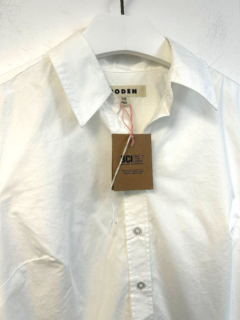 BODEN Sienna Cotton Shirt UK 16P Petite White NWT w/Fault