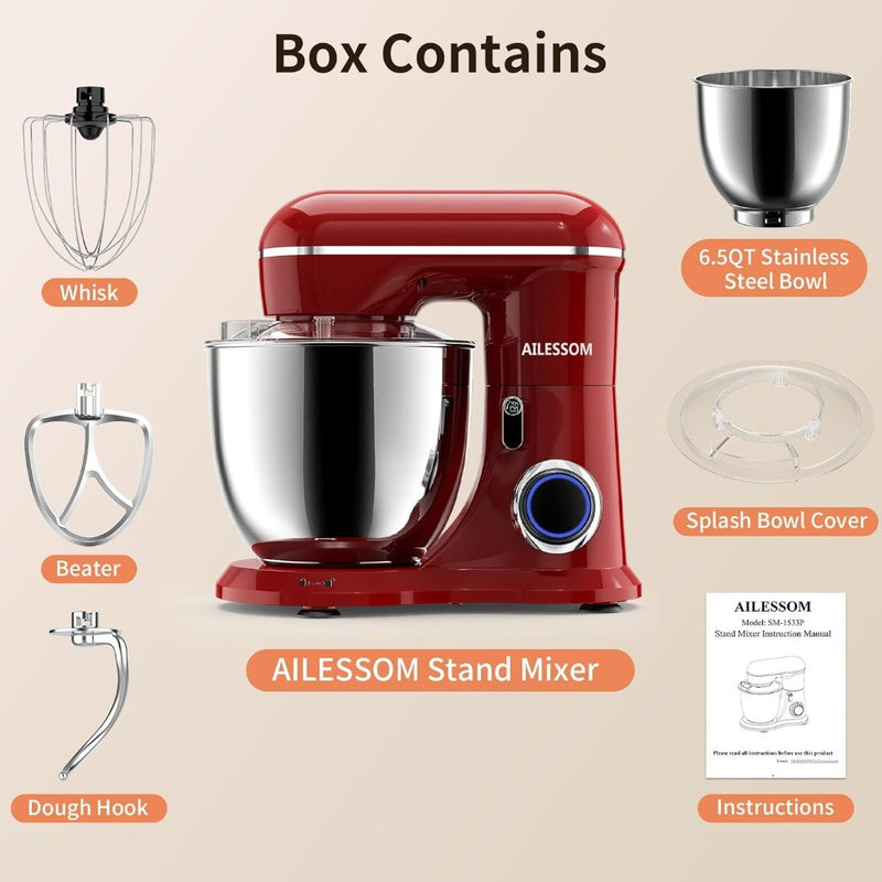 AILESSOM 3-IN-1 Electric Stand Mixer Green