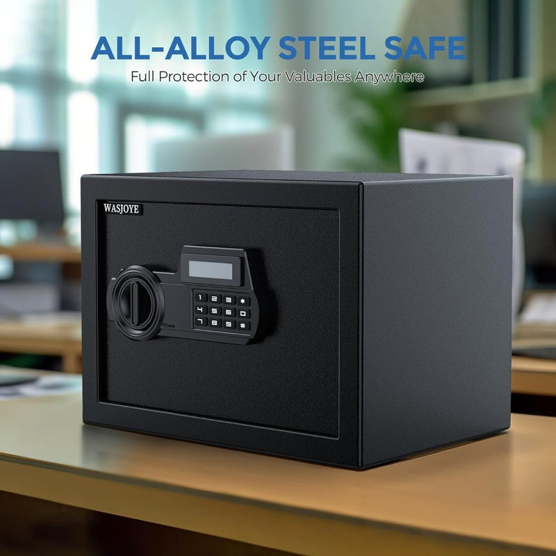 16L Security Safe Cash Box with Double Digital Keypad 25x35x25cm