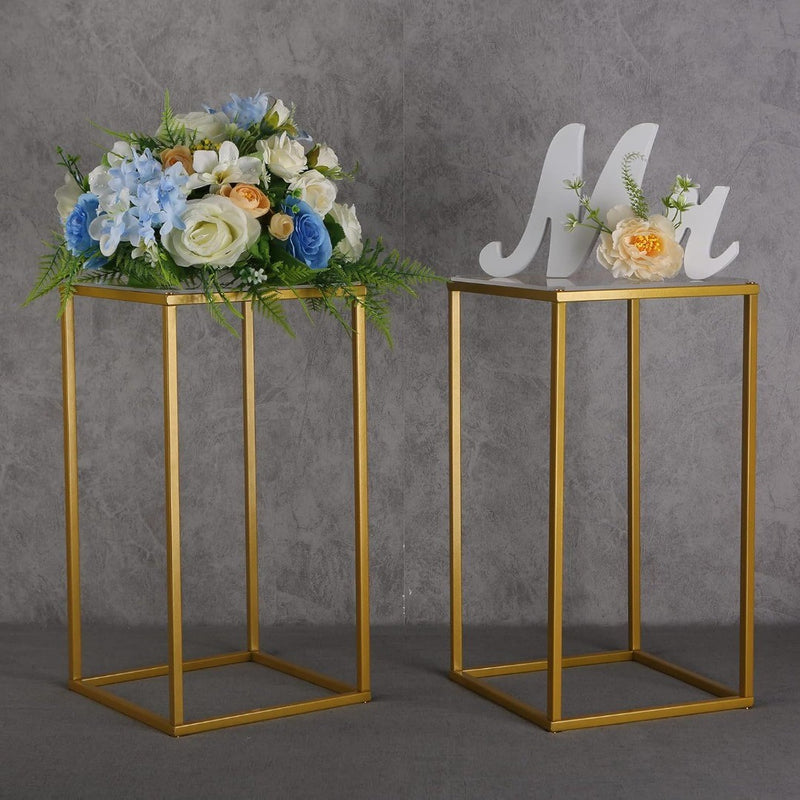 Wedding Flower Stand Metal Vase Column Stand 2 packs Gold