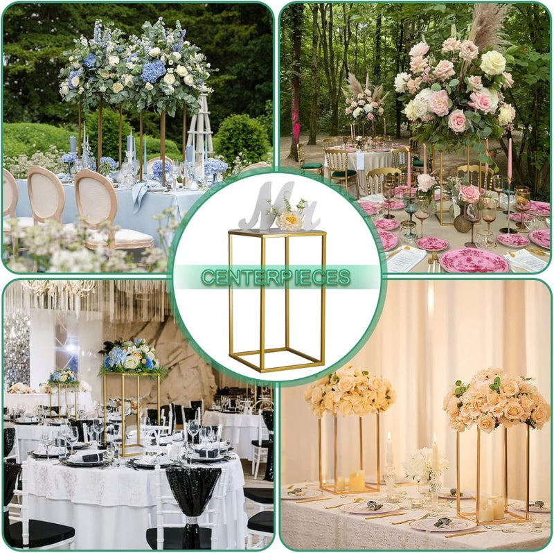 Wedding Flower Stand Metal Vase Column Stand 2 packs Gold