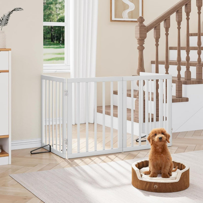 Bamboo Dog Gate Stands Freestanding