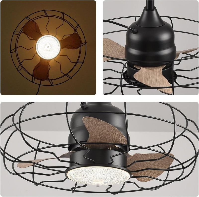 Outdoor Ceiling Fans with Light 21" Wet Rated Outdoor Hanging Fan