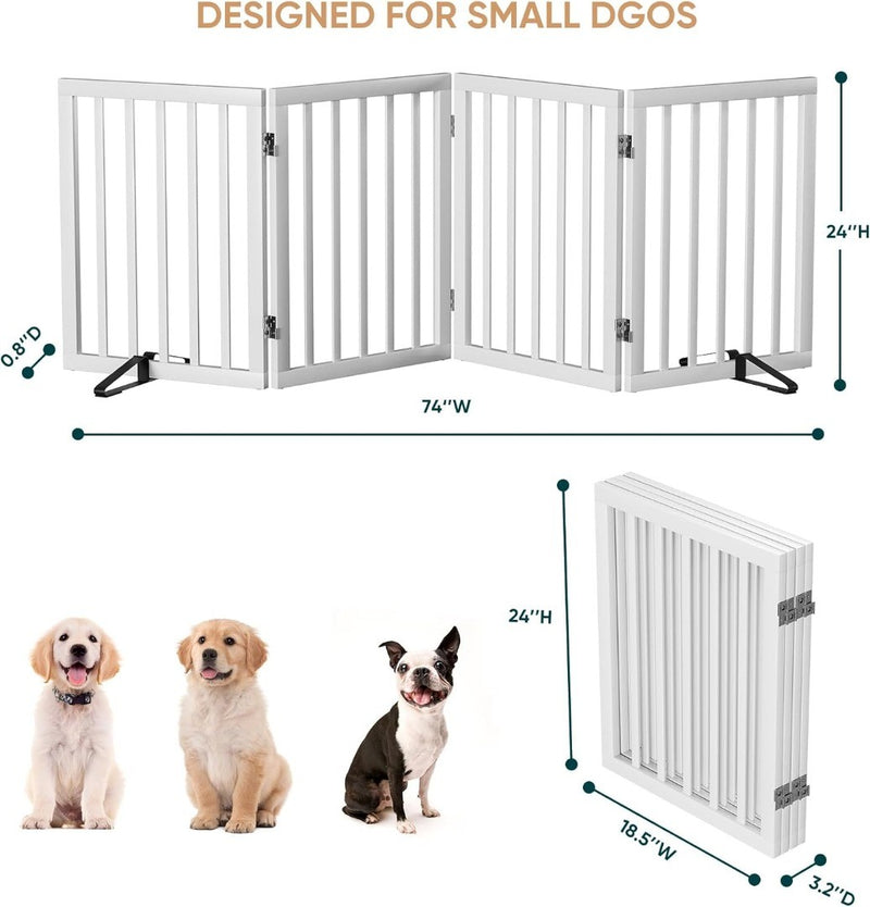 Bamboo Dog Gate Stands Freestanding