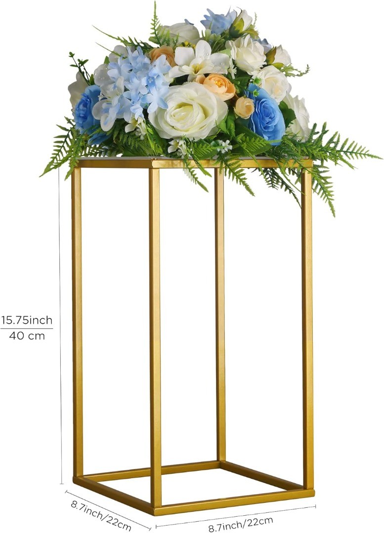 Wedding Flower Stand Metal Vase Column Stand 2 packs Gold