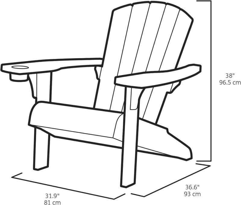 Adirondack Chair 93D x 80W x 93H cm Graphite