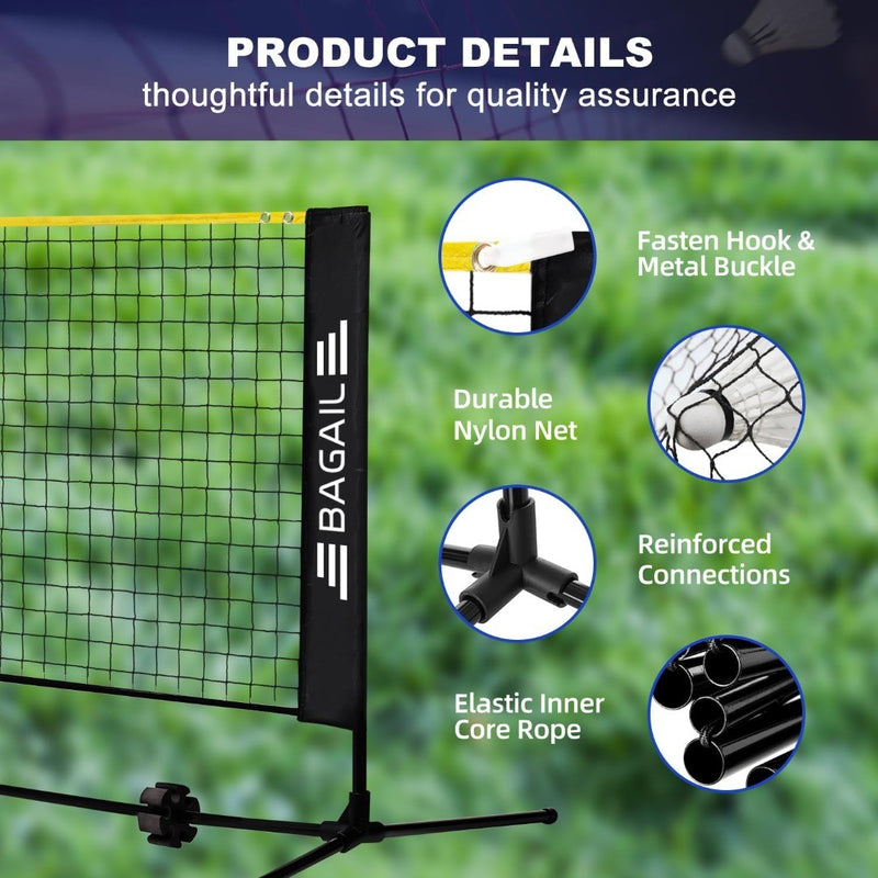 3m Badminton Net, Foldable Portable Height Adjustable Net