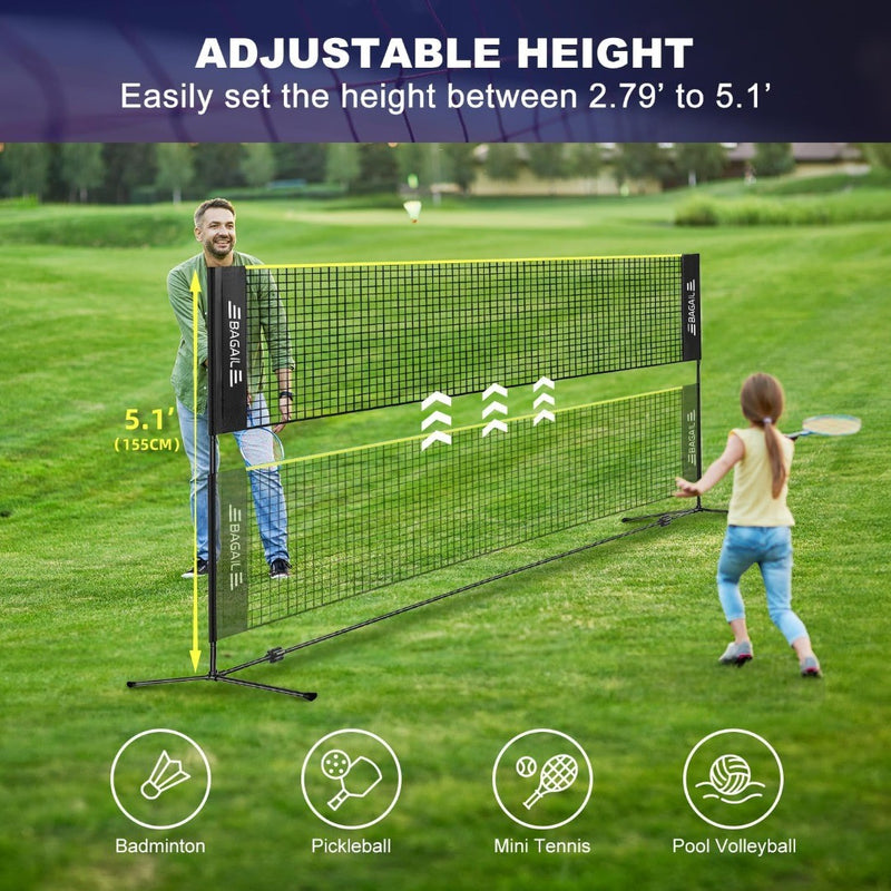 3m Badminton Net, Foldable Portable Height Adjustable Net