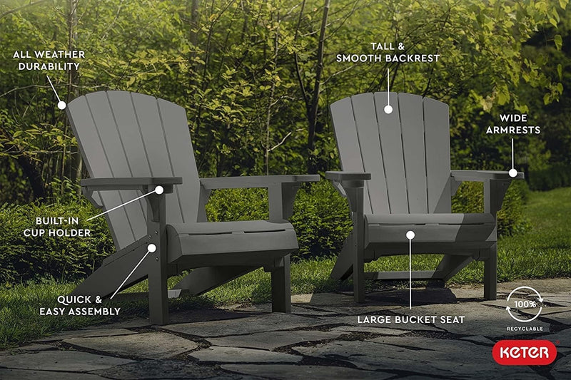 Adirondack Chair 93D x 80W x 93H cm Graphite