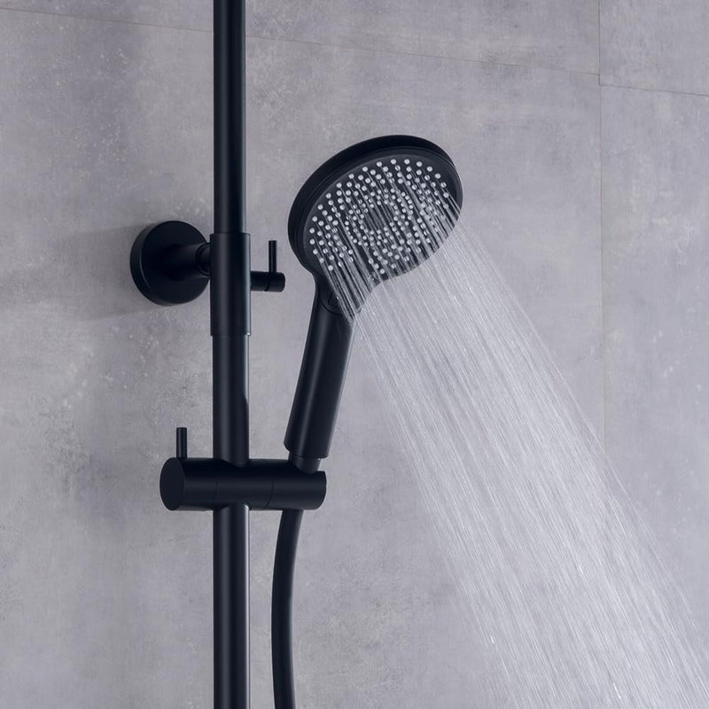 Thermostatic Rain Shower Mixer Set, Multi-Function Handheld Shower and Head Show