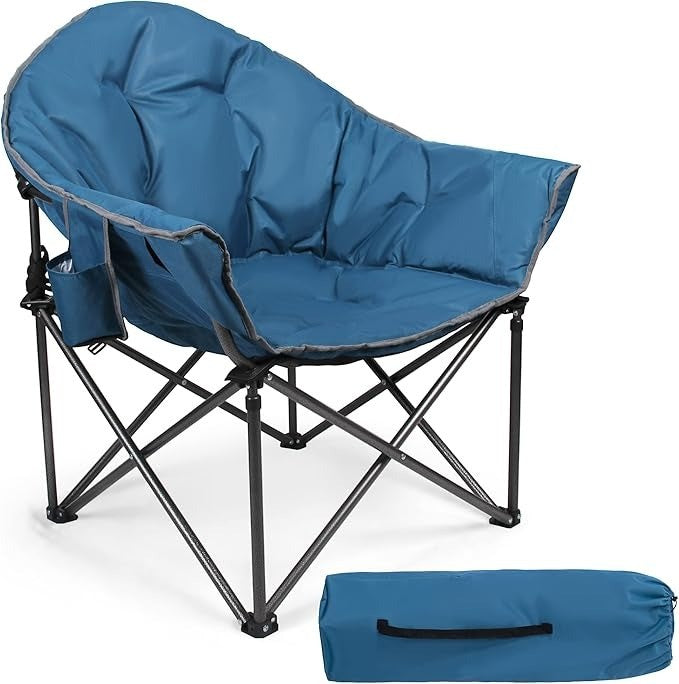 Camping Folding Moon Chair XXL Folding Chair for Adults Heavy Duty Camp Chair