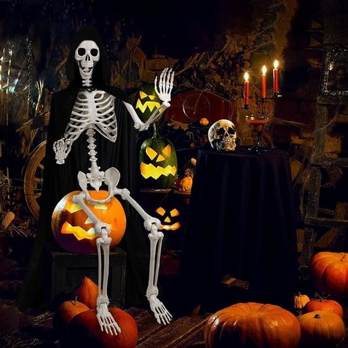 165 cm Halloween Movable Skeleton, Full Body Skeleton, Life-Size Skeleton