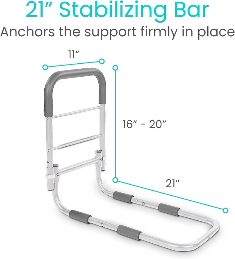 Compact Bed Rail Adjustable Silver