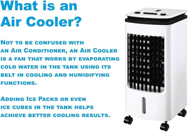 Portable Air Cooler Fan Evaporative with 3.5L Tank, 2 Ice Boxes