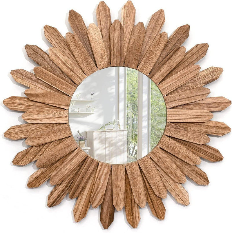 Wall Mirror 53cm Rustic Wood Large Farmhouse Mirror Home Decor