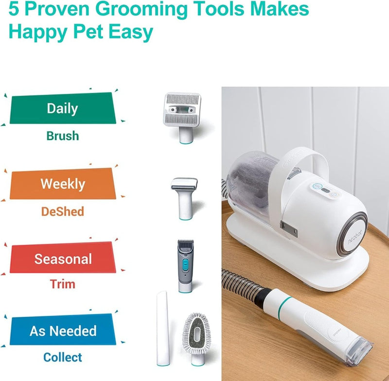 Neabot P1 Pro 13000PA Dog Grooming Vacuum Kit, Suction 99% Pet Hair, 52dB Silent