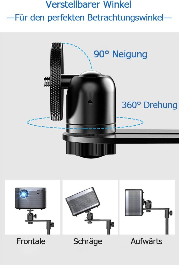 HIBORI Projector Mount 360° Swivel Projector Stand Adjustable Height L-Shape