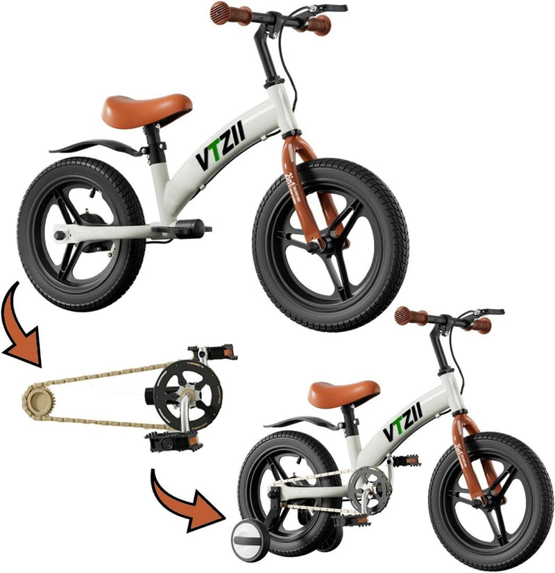 Balance Bike 2in1 with Training Wheels 12 inch