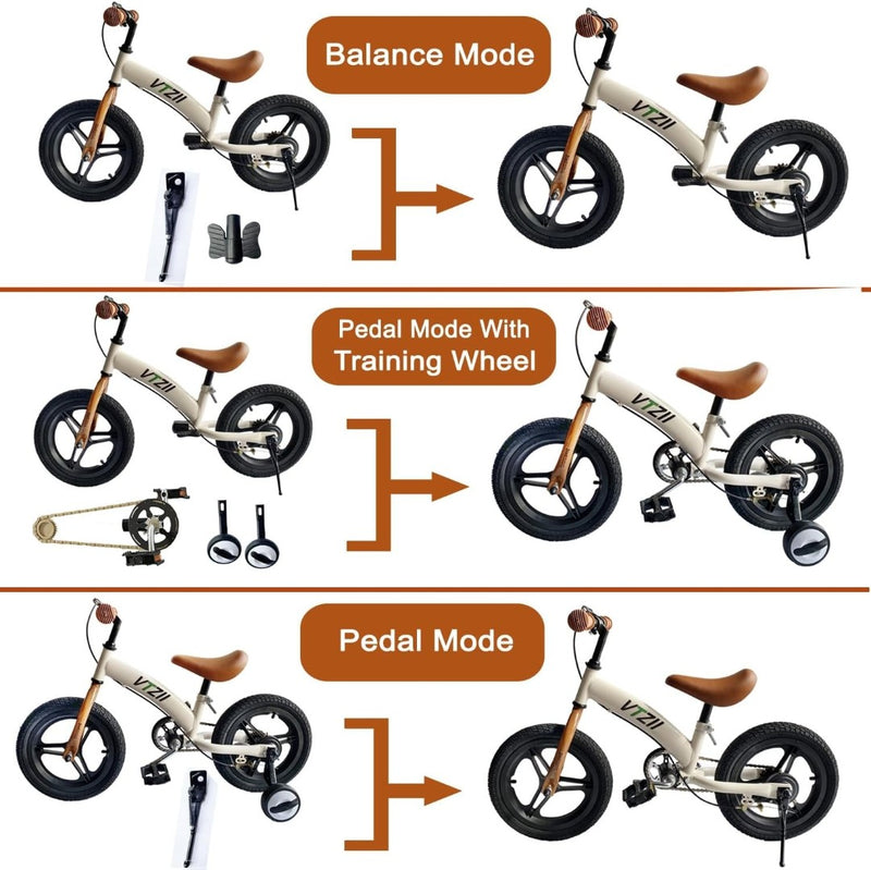 Balance Bike 2in1 with Training Wheels 12 inch