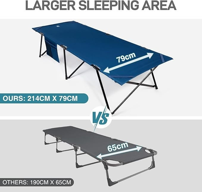 Camp Bed for Adults Folding Camp Beds with Side Pocket Heavy Duty Camp with bag