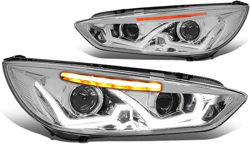 Ford Focus Dual Halo LED DRL Chrome Clear