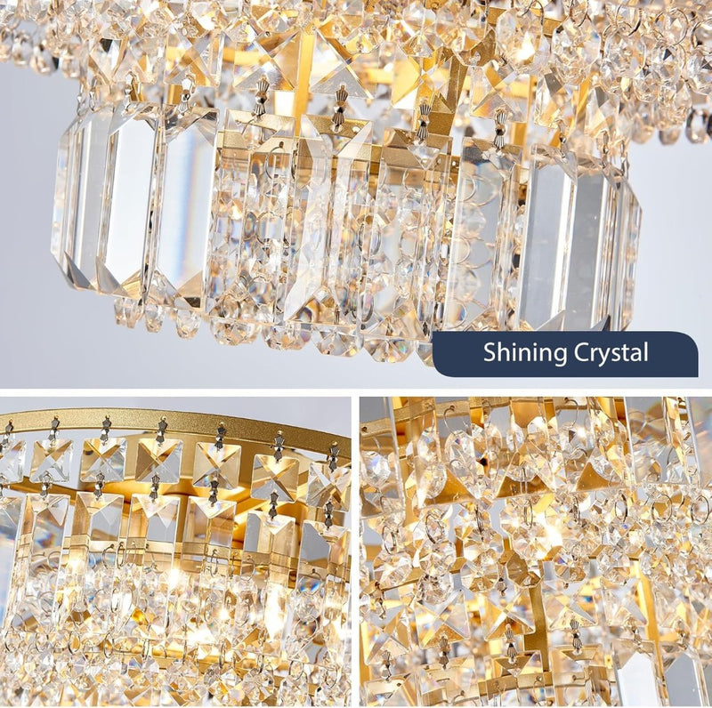 Modern Gold Crystal Flush Mount