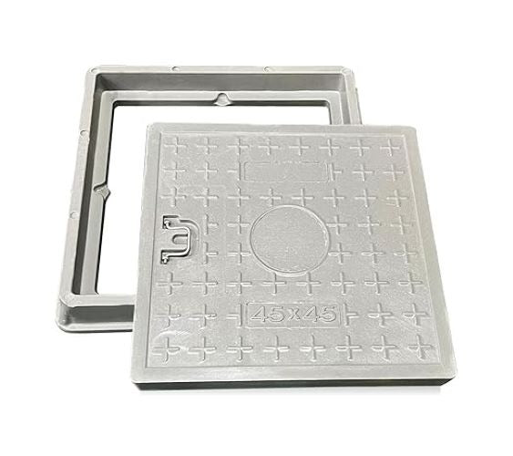 Manhole Cover and Frame Fiberglass - 450x450mm Square Septic Tank Lid Access