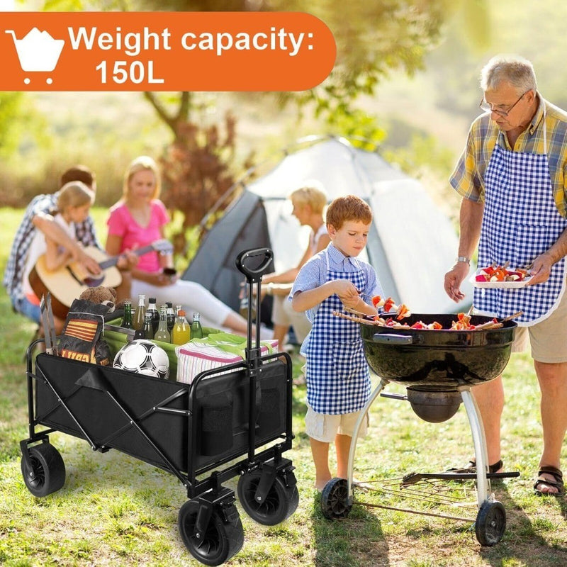 Collapsible Folding Wagon Beach Cart Large Capacity Wagon Cart Heavy Duty