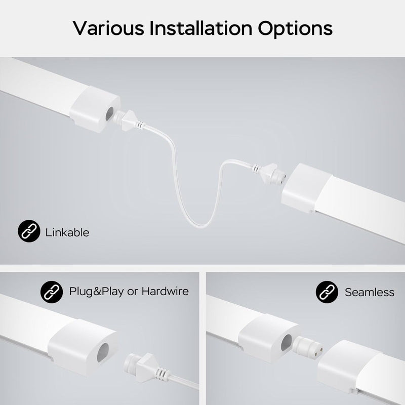 6000k Led Batten Ligh, 5FT 150CM 45W Plug in Wall Led Batten Light