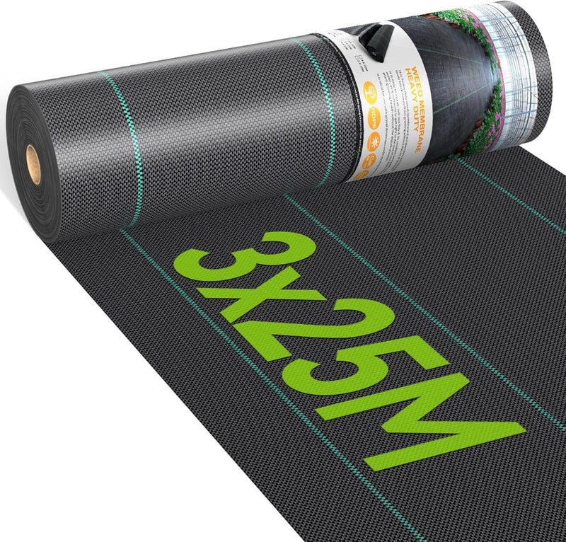 Weed Barrier Fabric Heavy Duty Black 3m x 25m