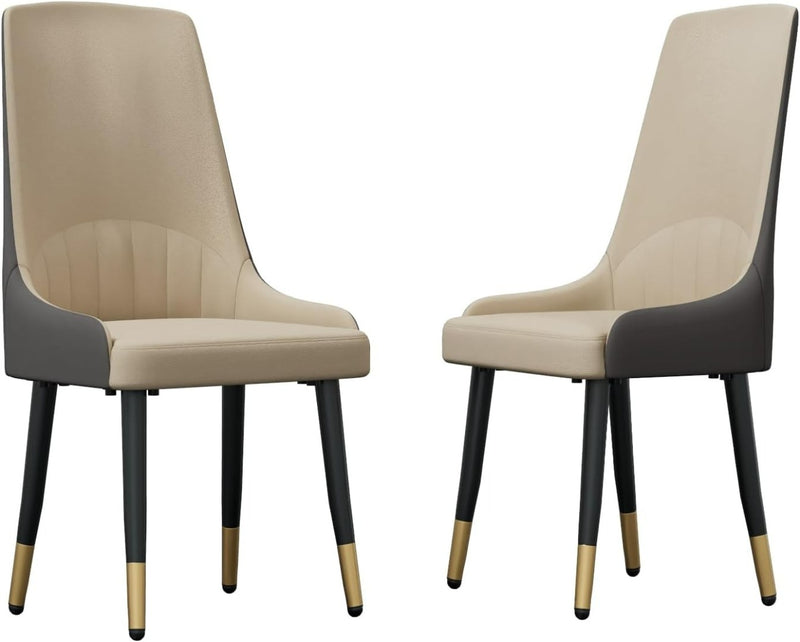 Leather Dining Chairs Set of 2 Faux Leather Chairs