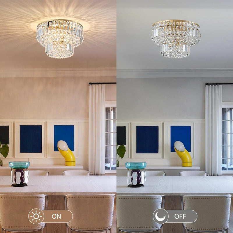 Modern Gold Crystal Flush Mount