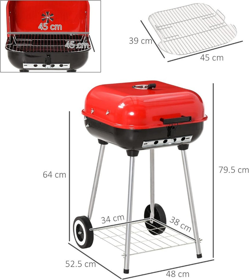 Barbecue BBQ Grill with Lid and Wheels