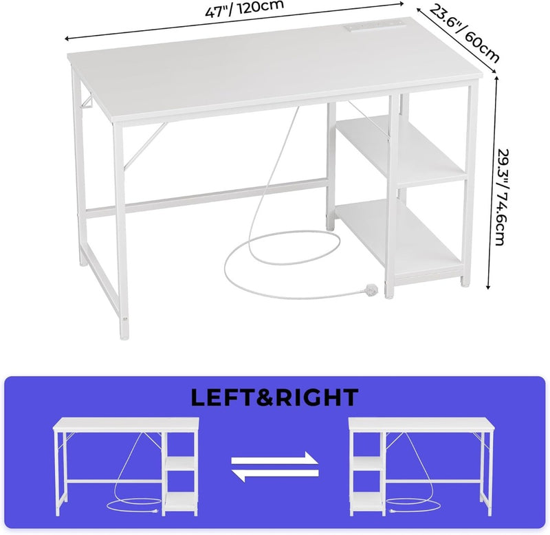 Computer Desk 120cm with Power Outlets