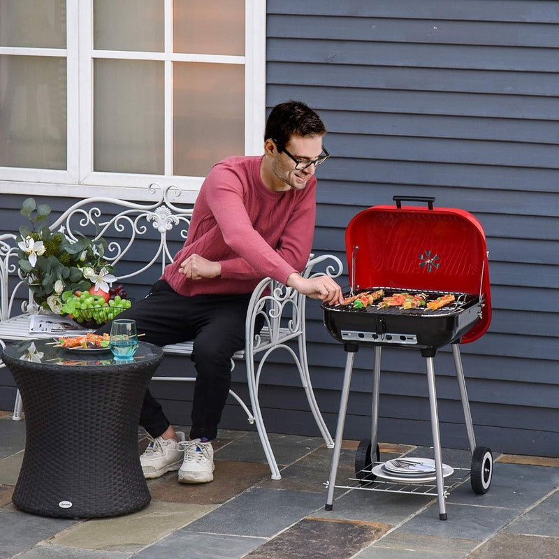 Barbecue BBQ Grill with Lid and Wheels