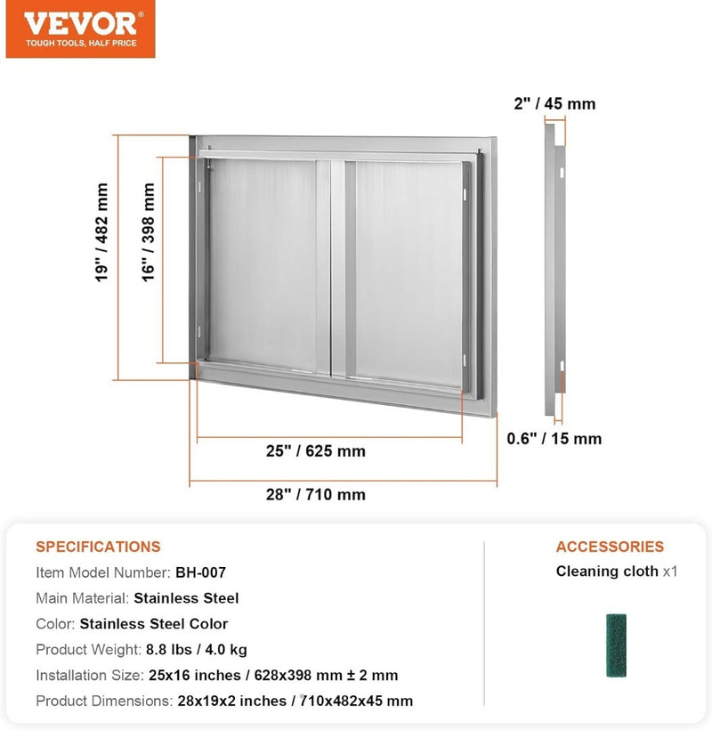 BBQ Access Door Stainless Steel