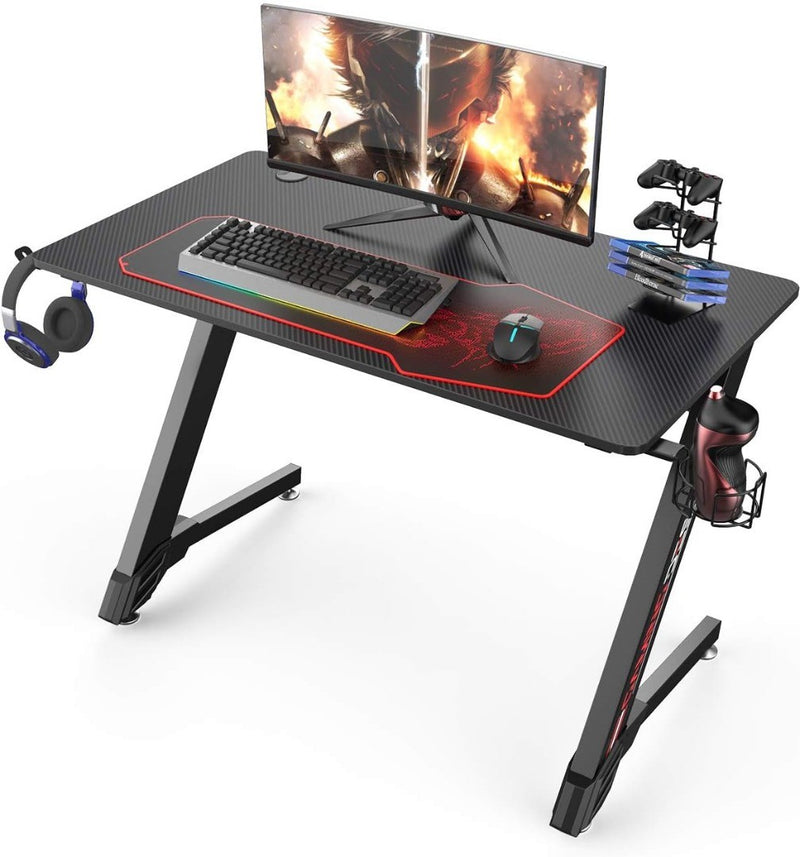 Z Shaped Black Computer Gaming Desk