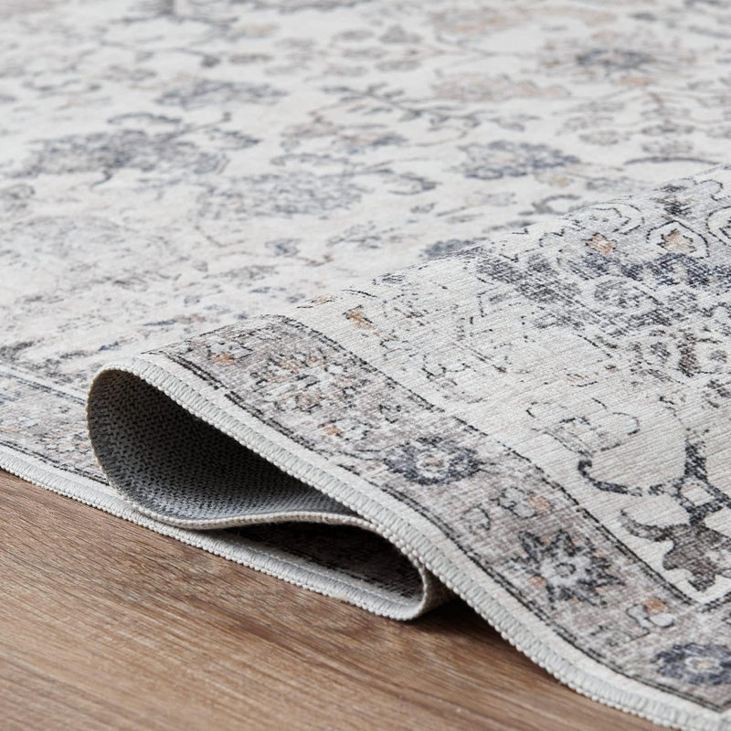 Area Rug Grey Floral 270 x 365 cm Chenille