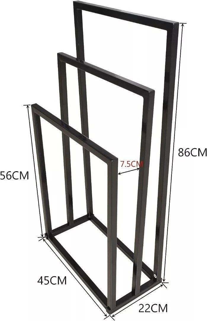 3 Tier Freestanding Towel Rail Rack Stand,Metal Holder