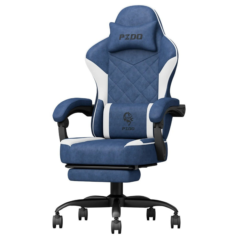 Blue Gaming Chair Memory Foam with Lumbar Support