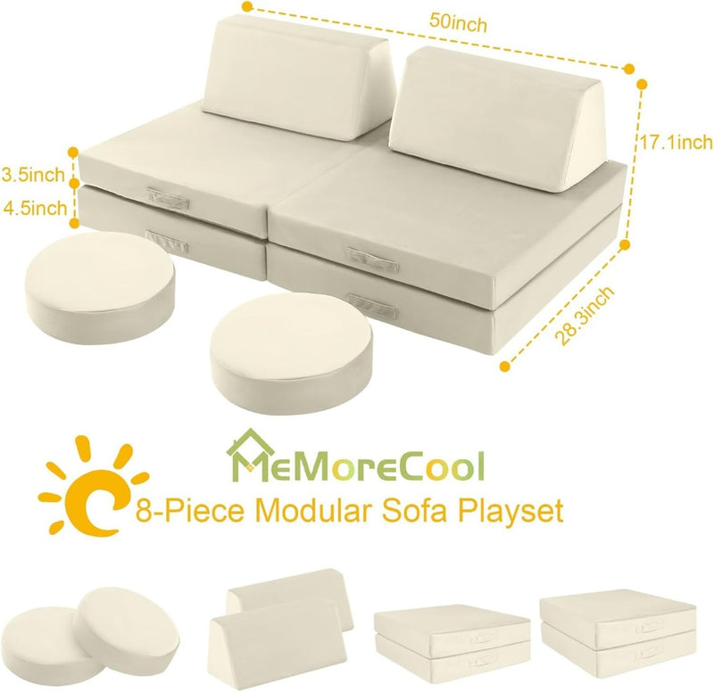 Couch Play Set 8-Piece Fold Out Convertible