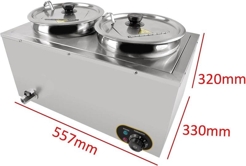 Bain Marie 11L x2 Containers with Lid