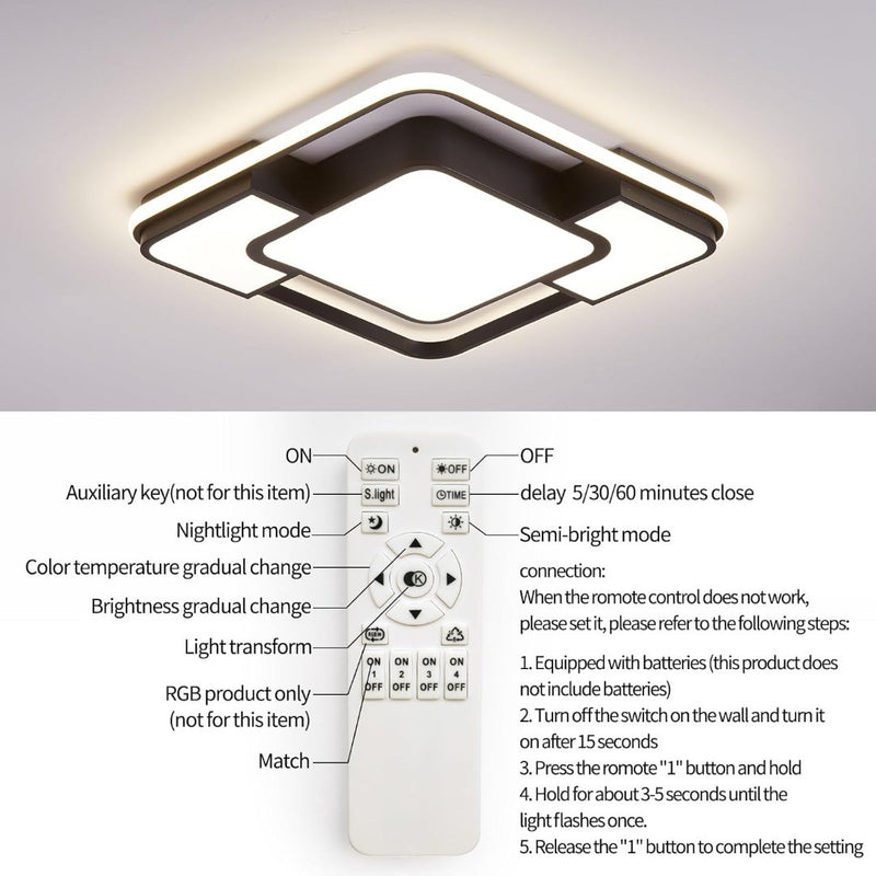 Led Ceiling Light Remote Control,Brightness Dimmable 3000-6500K 52CM