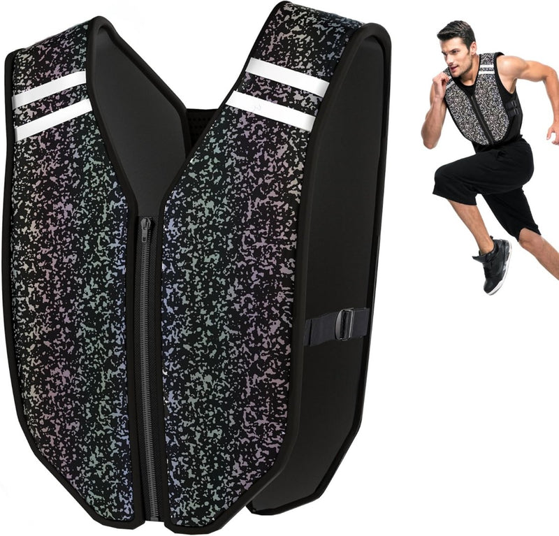 Weighted Vest Fully Reflective 8kg Black 48 x 35cm