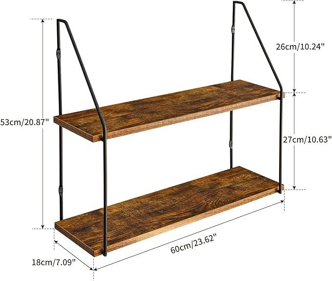 Floating Shelves Wall Shelf Outdoor 60x20x53cm Shelving Unit for Wall Plant