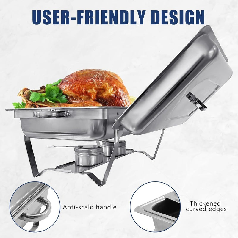 Chafing Dish Set of 2 with Fuel Holders 9L