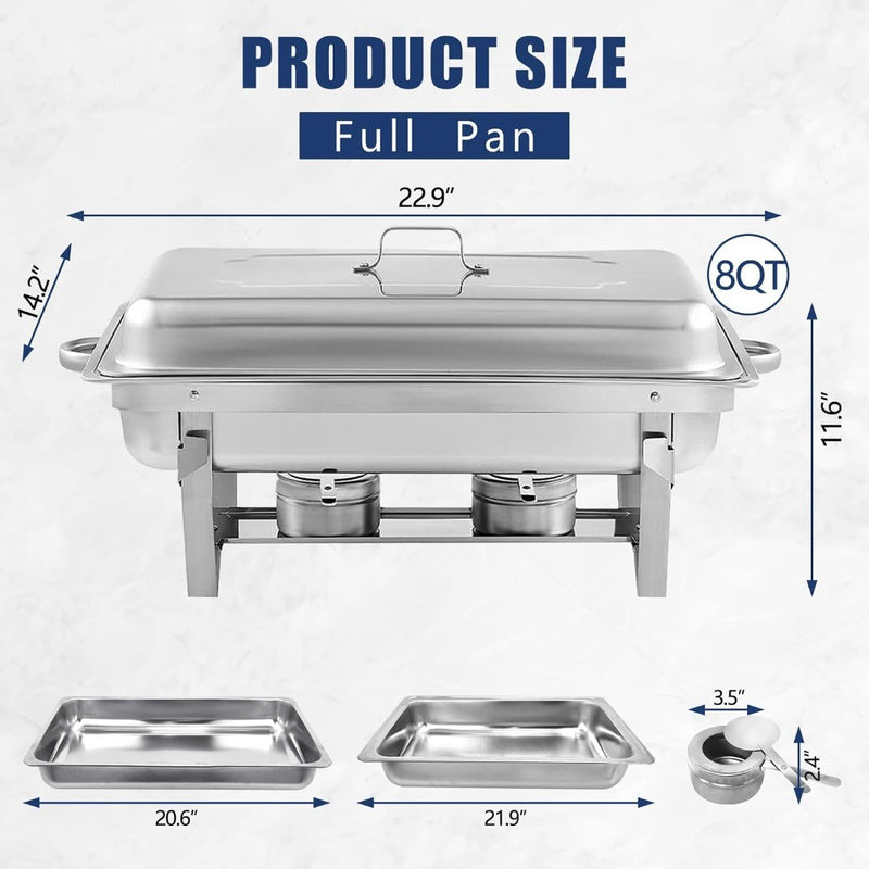 Chafing Dish Set of 2 with Fuel Holders 9L